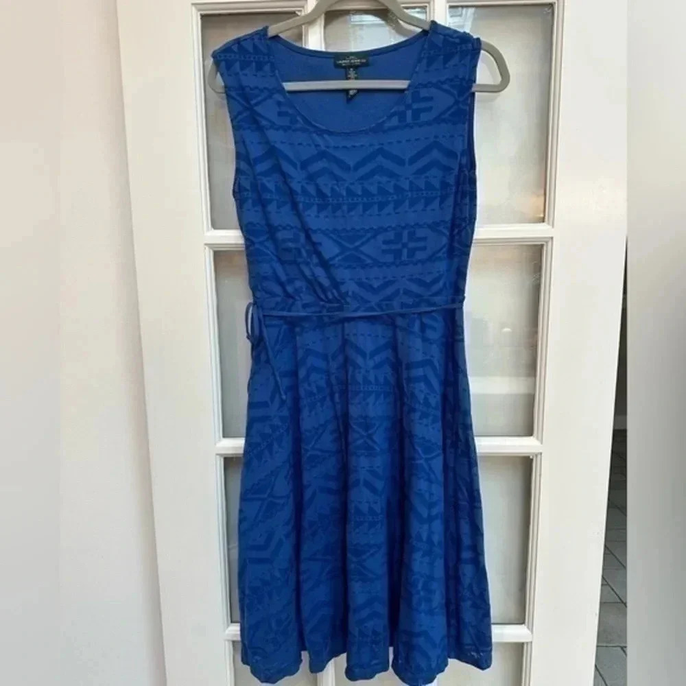 Lauren Ralph Lauren Y2K Lauren Jeans Co Royal Blue Boho Aztec Print Dress Size M